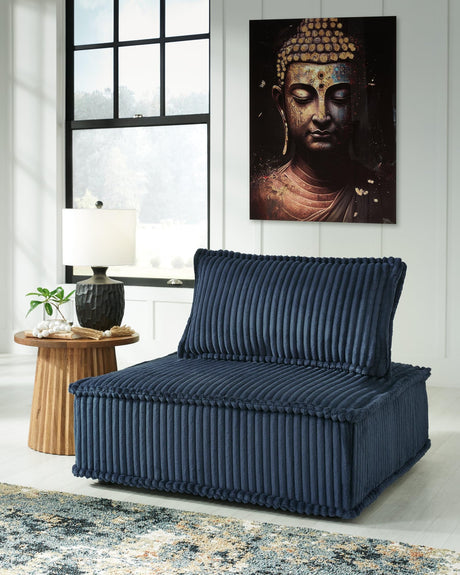 Bales Navy Accent Chair front view in navy polyester