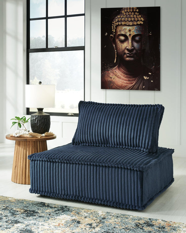 Bales Navy Accent Chair front view in navy polyester
