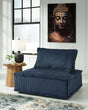 Bales Navy Accent Chair front view in navy polyester