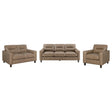 Scotland 3-piece brown faux leather sofa set main view