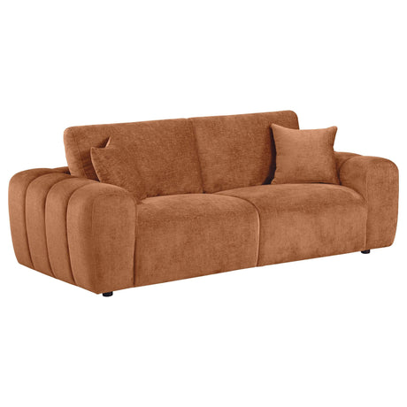 Burnett Chenille Upholstered Wide Arm Sofa burnt orange, main front view