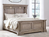 Blairhurst light grayish brown king panel bed front view