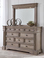 Blairhurst dresser and mirror set, light grayish brown, front view