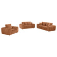 Burnett 3-piece chenille upholstered sofa set in burnt orange main view