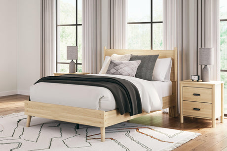 Cabinella Tan Full Platform Panel Bed - Front View