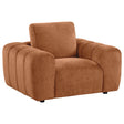 Burnett burnt orange chenille upholstered accent chair front view