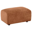 Burnett Chenille Upholstered Ottoman in burnt orange, front angle
