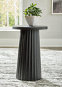 Ceilby Black Solid Wood Accent Table front angle view