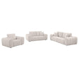 Burnett 3-piece ivory chenille upholstered sofa set main view