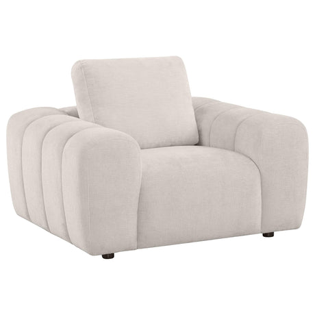 Burnett Ivory Chenille Upholstered Accent Chair frontal view