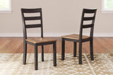 Gesthaven natural brown wood dining chair front angle