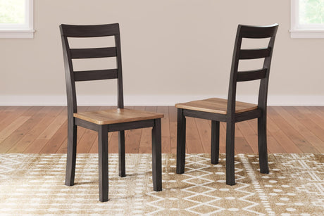 Gesthaven natural brown wood dining chair front angle