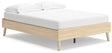 Cabinella Tan Full Platform Bed, front angle
