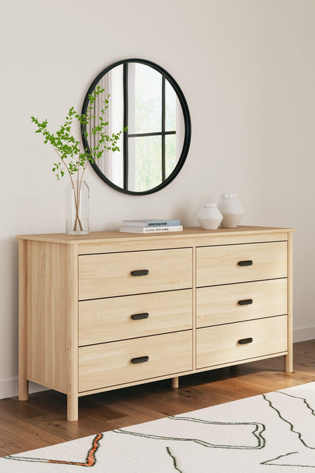 Cabinella tan dresser front view