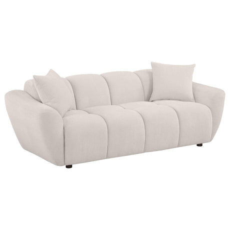 Destino Chenille Upholstered Sofa greige main front view