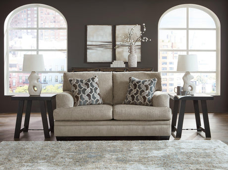 Stonemeade Taupe Chenille Loveseat front view