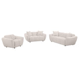 Destino 3-piece chenille sofa set in greige, main view