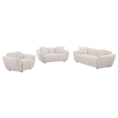 Destino 3-piece chenille sofa set in greige, main view