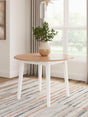 Gesthaven drop leaf dining table in natural mango wood and white finish front view