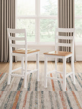 Gesthaven natural white counter height barstool front angle
