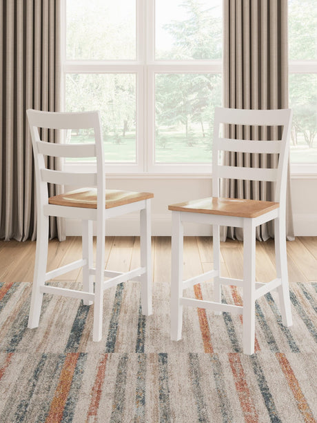 Gesthaven natural white counter height barstool front angle