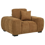 Octavia Amber fabric upholstered accent chair front view