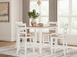 Gesthaven square counter height dining table in natural mango wood and white finish