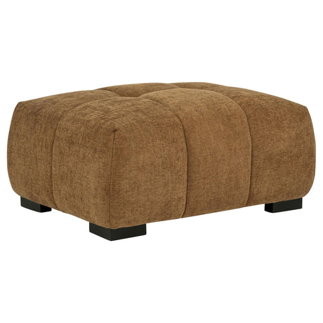 Octavia Amber rectangular fabric upholstered ottoman front angle