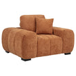 Octavia orange fabric upholstered accent chair front view