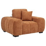 Octavia orange fabric upholstered accent chair front view