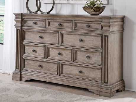 Blairhurst Light Grayish Brown 10-Drawer Dresser front angle