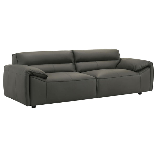 Buxton Top Grain Leather Sofa graphite main view