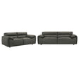 Buxton 2-piece graphite leather sofa and loveseat set main view