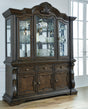 Maylee dark brown dining buffet and hutch front view