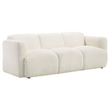 Dorset sofa front view in white fabric upholstery