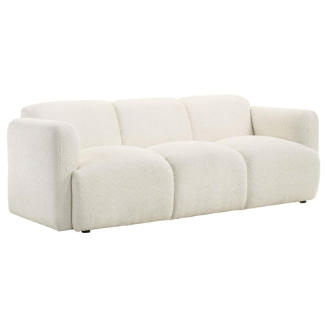 Dorset sofa front view in white fabric upholstery