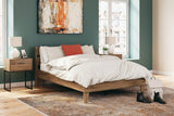 Deanlow Honey Full Platform Panel Bed front view in honey finish