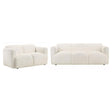 Main view of Dorset 2-piece upholstered white sofa and loveseat set