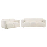 Main view of Dorset 2-piece upholstered white sofa and loveseat set