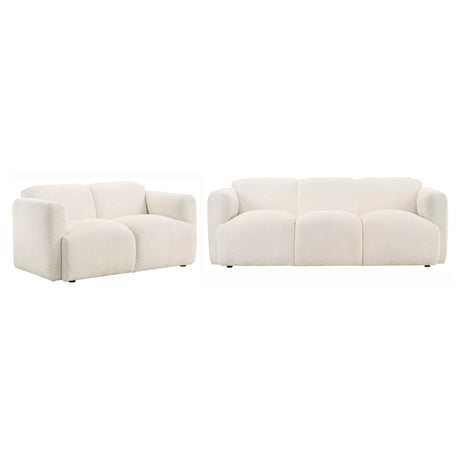 Main view of Dorset 2-piece upholstered white sofa and loveseat set