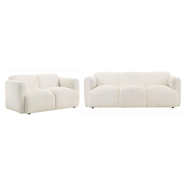 Main view of Dorset 2-piece upholstered white sofa and loveseat set