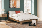 Deanlow Honey Queen Platform Panel Bed, front angle showing headboard