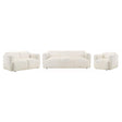 main view of Dorset 3-piece white upholstered sofa and loveseat set
