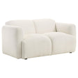 Dorset white fabric upholstered loveseat front view