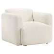 Dorset white fabric upholstered accent chair front view