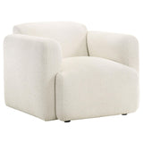 Dorset white fabric upholstered accent chair front view