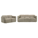 Main view of Dorset brown upholstered sofa and loveseat set