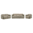 main view of Dorset 3-piece upholstered sofa and loveseat set in brown