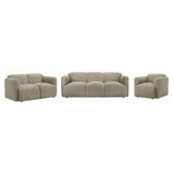 main view of Dorset 3-piece upholstered sofa and loveseat set in brown