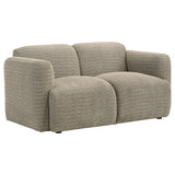 Dorset brown fabric upholstered loveseat front view